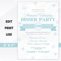 annual holiday dinner party invitation snow themed